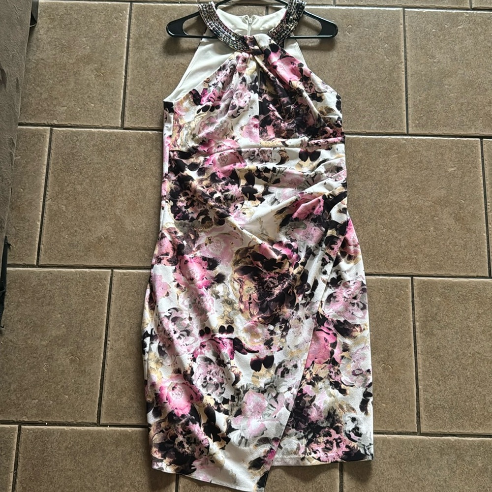 Alex Evenings pink dress| neck dress